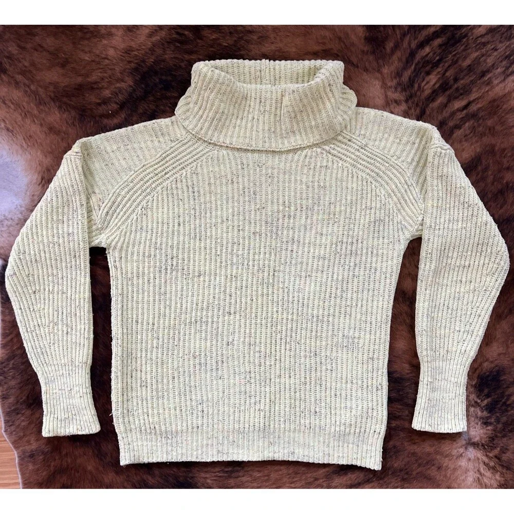 Free People XS Sweater Women's Chunky Knit Sassy Peach Oversized Cowl Neck